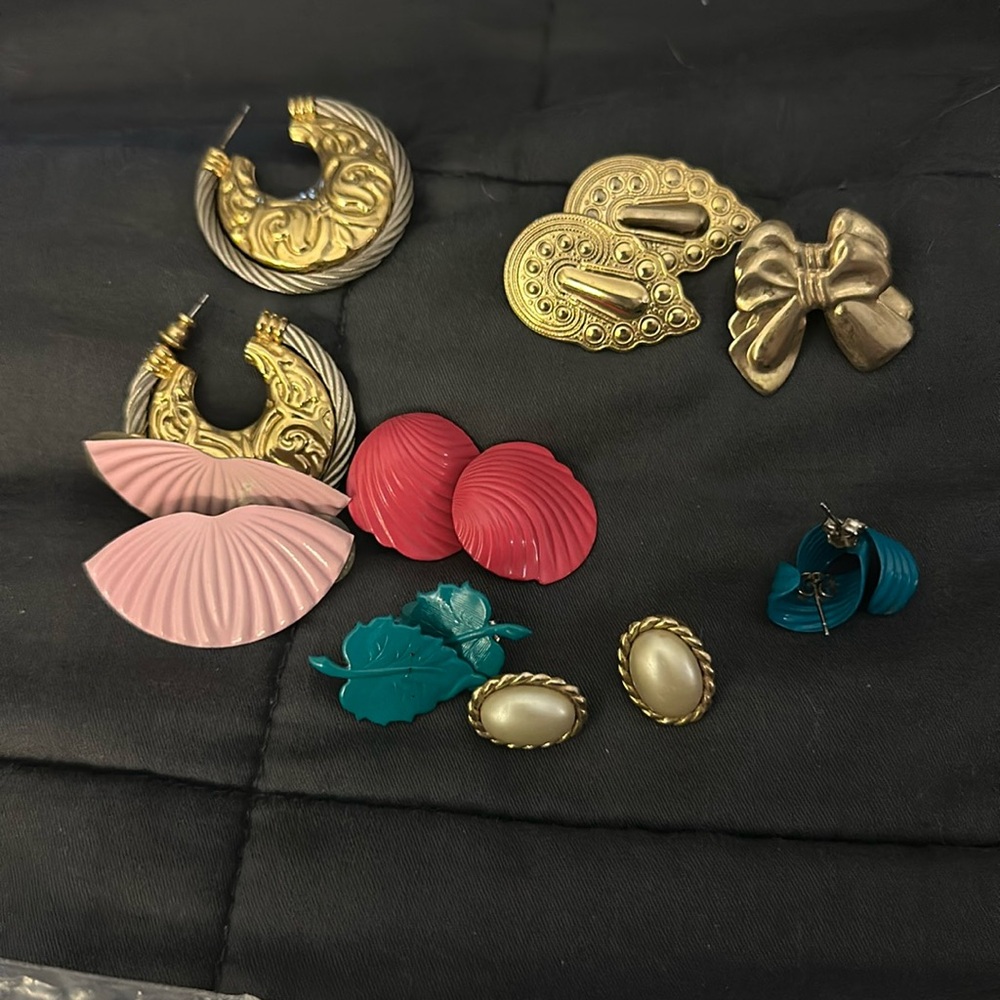 Vintage estate lot of pierced earrings earring's costume